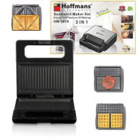 Мультимейкер Hoffmans HM-3019 3in1 1000W з антипригарними панелями для сендвічів, вафель і гриля