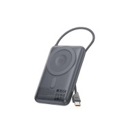 Портативний акумулятор Hoco Q43 10000 mAh Metal Gray  стильний та компактний Power Bank для смартфонів і гаджетів