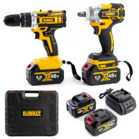 Силовий тандем DeWalt 48V Шуруповерт DCD707N та Безщітковий Гайковерт DCF893F