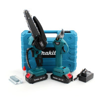 Садовий акумуляторний набір Makita 2в1 міні-пила 15 см та електросекатор 24V 5Ah безщіткові