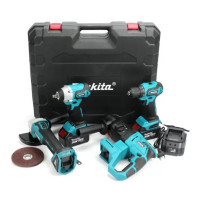 Набір 4в1 Makita 48V шуруповерт, перфоратор, гайковерт, болгарка моделі DDF484, DHR202, DTW301, DGA504 професійний комплект 6.0 Ah