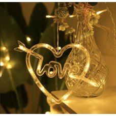 Гірлянда святкова Штора Сердце - Love із сердечками (12 шт), 3м х 1м — романтична атмосфера для вашого свята