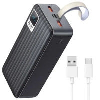 Потужний повербанк KP-93 40000mAh 22.5W із LED-дисплеєм, швидкою зарядкою QC 3.0  PD, трьома виходами та інтелектуальним захистом