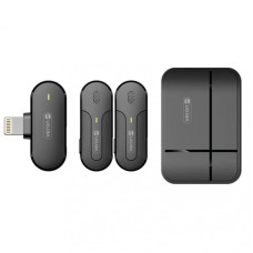 Бездротовий петличний мікрофон Veron M8-2L для iPhone з Lightning-роз’ємом, кейсом-зарядкою, активним шумопоглинанням та автоматичною синхронізацією