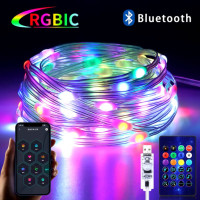 Світлодіодна RGB стрічка 3939 USB 10 м, 100 LED, з керуванням через додаток TOPA і пульт, 47 режимів світіння, водозахист IP65