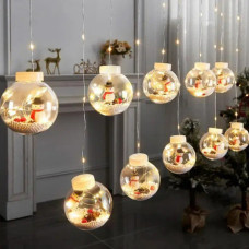 Світлодіодна гірлянда-штора XMAS  Мікс 4 види Copper Ball Lamp, 200 LED, біле-тепле біле світло, 3х1,5 м, декоративне святкове освітлення
