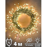 Світлодіодна гірлянда  Феєрверк  4 м, 120 LED, тепле біле світло, на мідному дроті, зелена, від мережі 220В